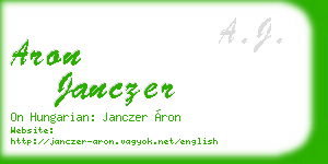 aron janczer business card