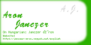 aron janczer business card